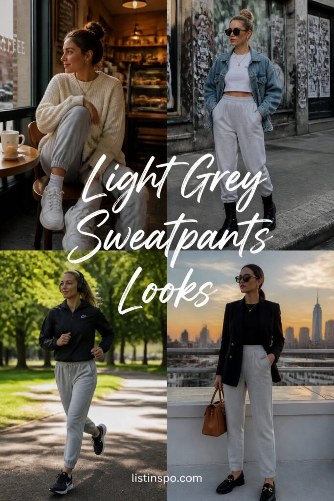 10 Fun Light Grey Sweatpants Look That Are Trending