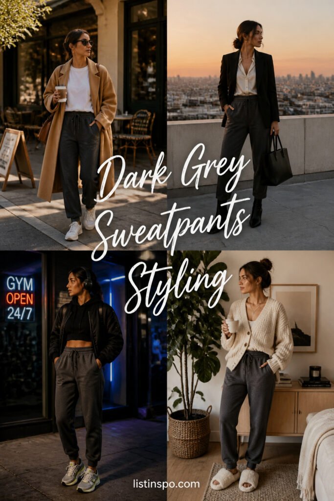 15 Best Dark Grey Sweatpants Styling for Women