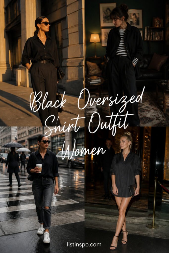 15 Easy Black Oversized Shirt Outfit Women for Any Occasion