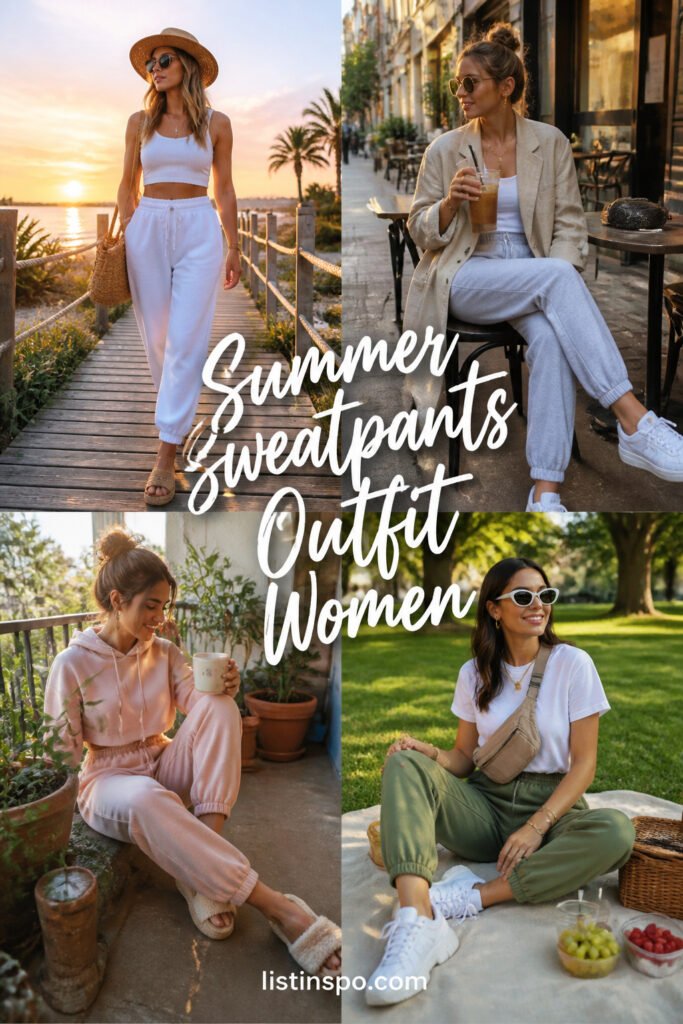 20 Quick Summer Sweatpants Outfit Women for Everyday Wear