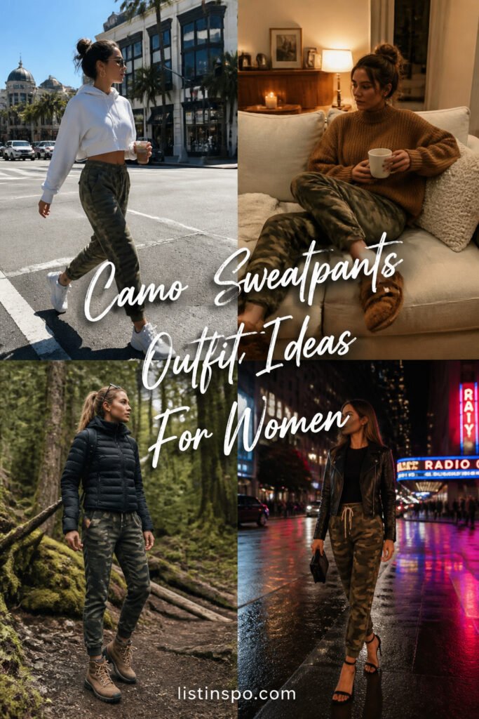 10 Easy Camo Sweatpants Outfit Women That Are Trending