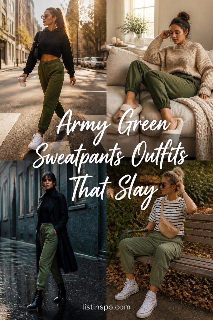 20 Quick Army Green Sweatpants Outfit That Slay