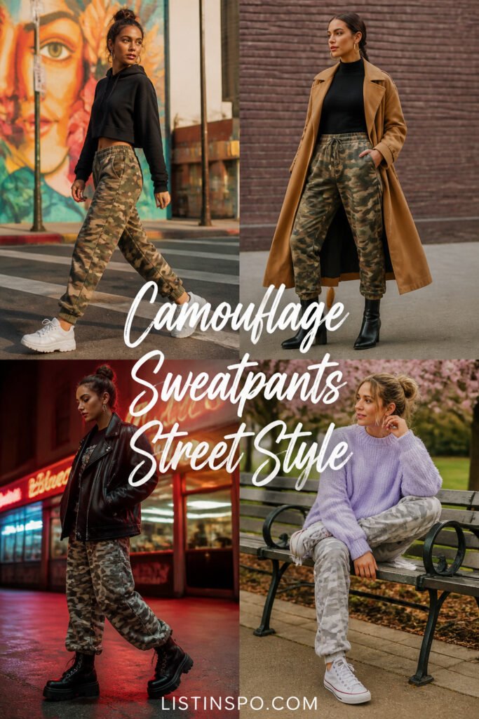 20 Top Camouflage Sweatpants Street Style That Slay