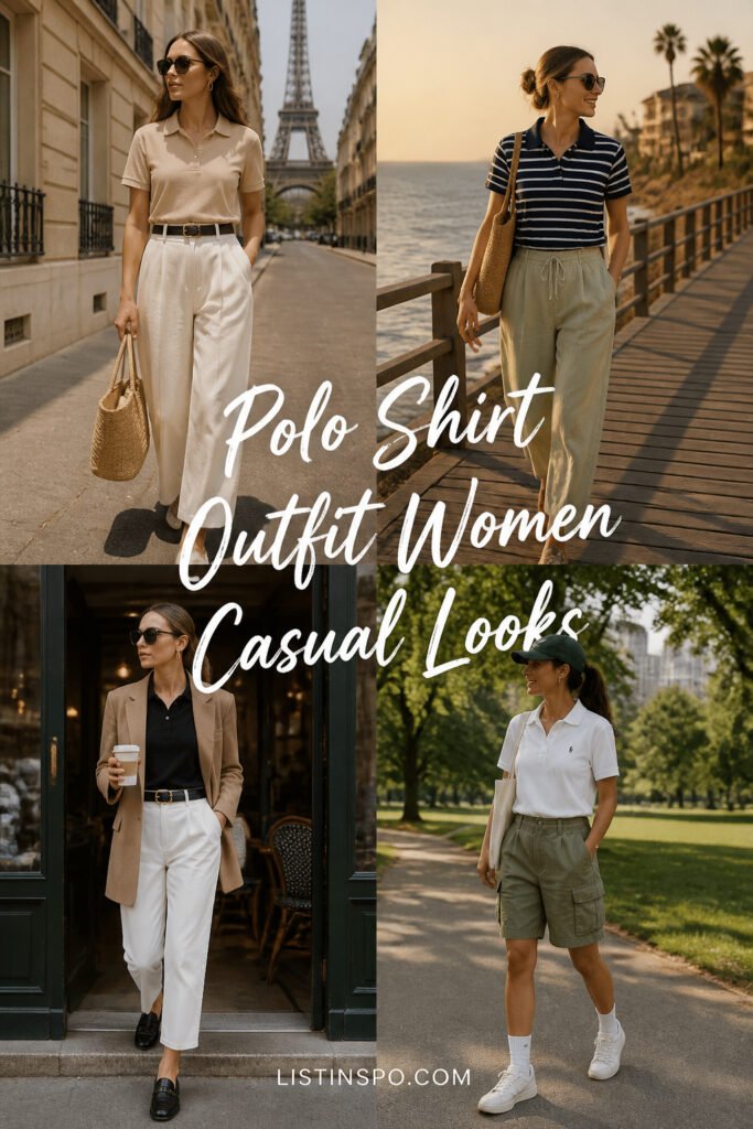 12 Fun Polo Shirt Outfit Women Casual Worth Trying