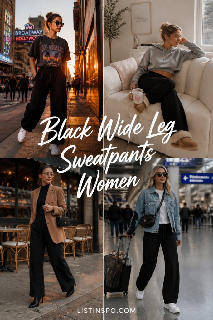 15 Fun Black Wide Leg Sweatpants Women for Any Occasion