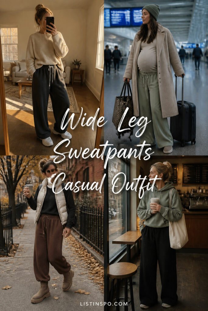 12 Top Wide Leg Sweatpants Casual Outfit Worth Trying