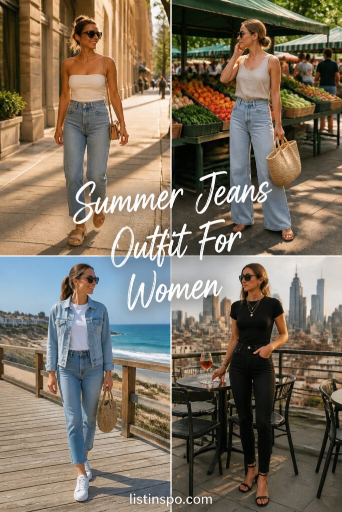 10 Easy Summer Jeans Outfit For Women That Are Trending