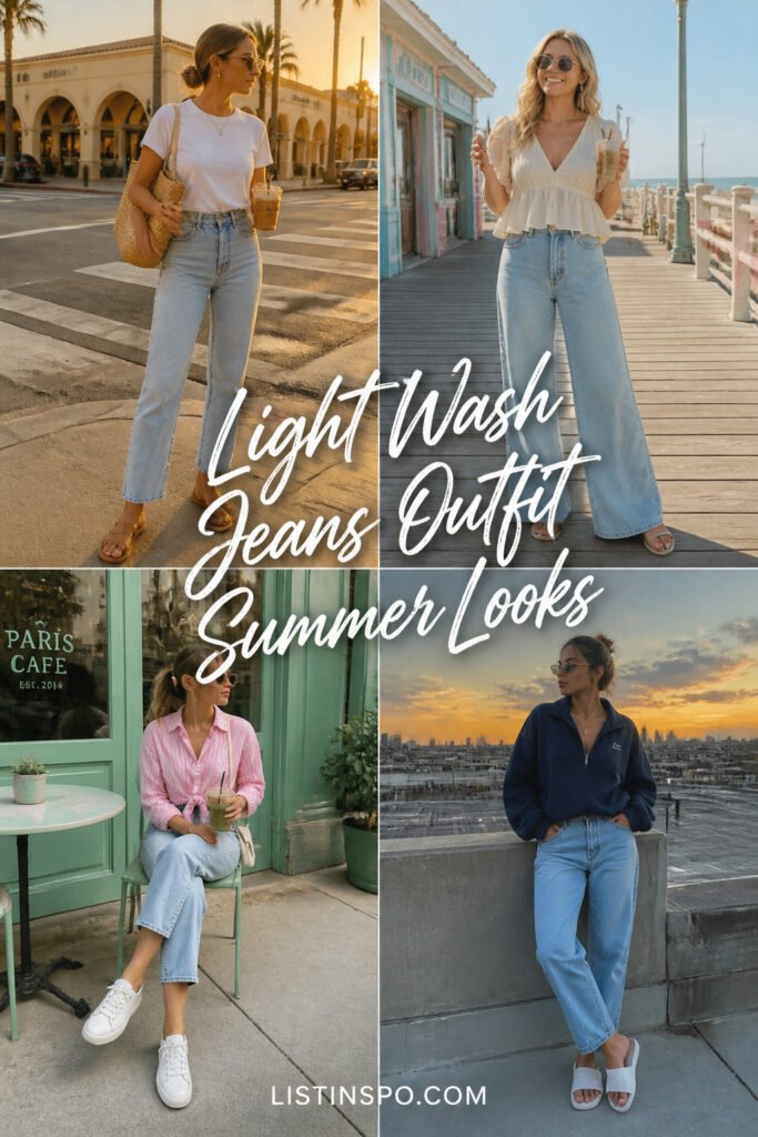 25 Cool Light Wash Jeans Outfit Summer to Try Now
