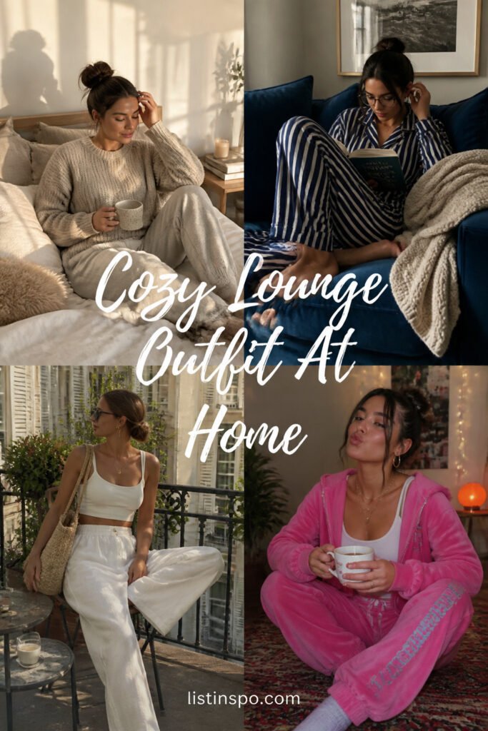 10 Quick Cozy Lounge Outfit At Home That Are Trending