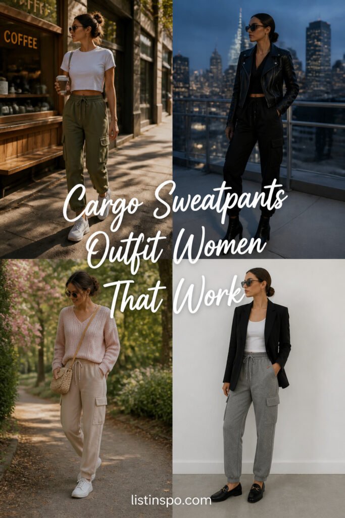 25 Easy Cargo Sweatpants Outfit Women That Work