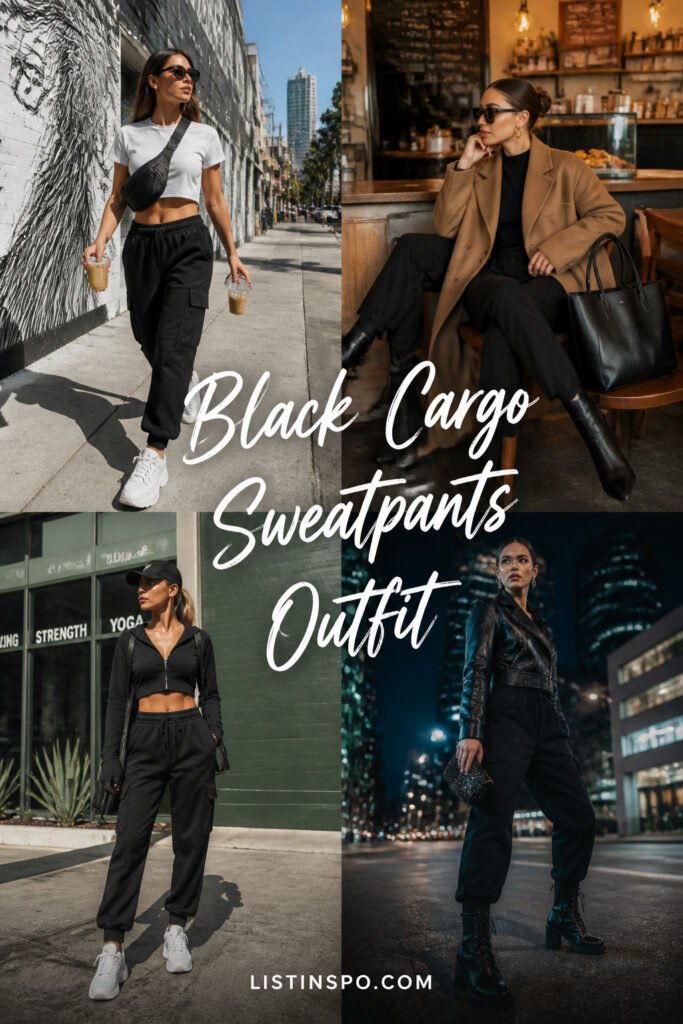 10 Best Black Cargo Sweatpants Outfit That Are Trending