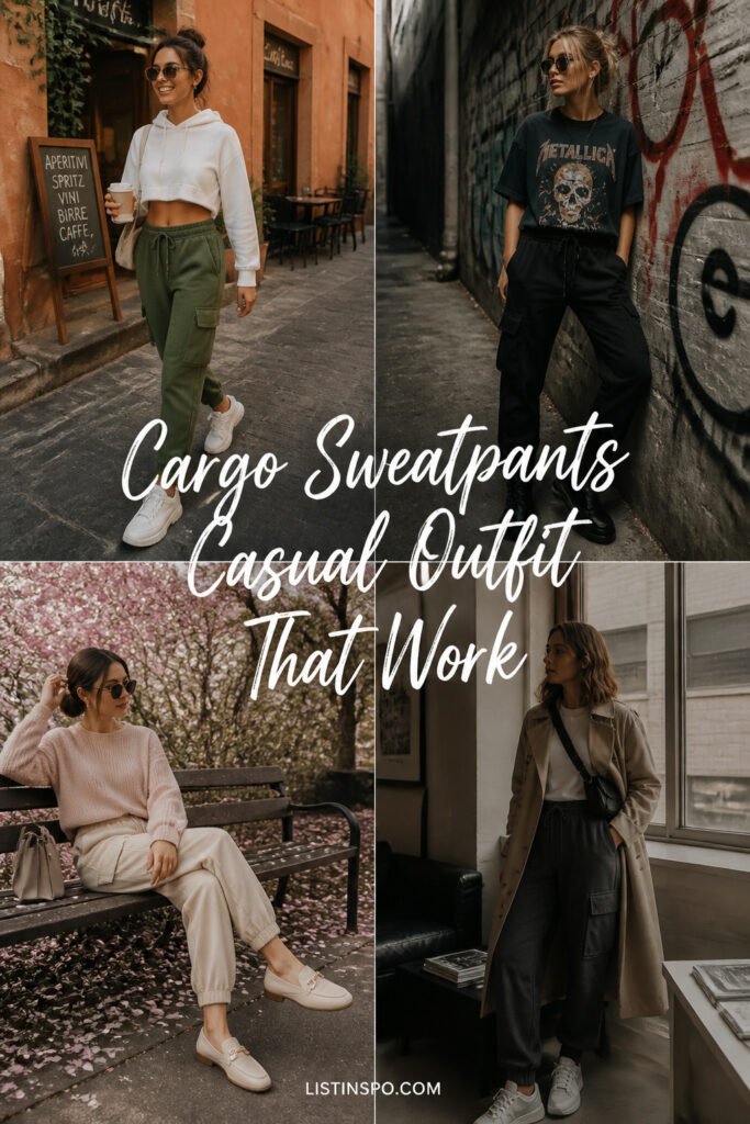 25 Cool Cargo Sweatpants Casual Outfit That Work
