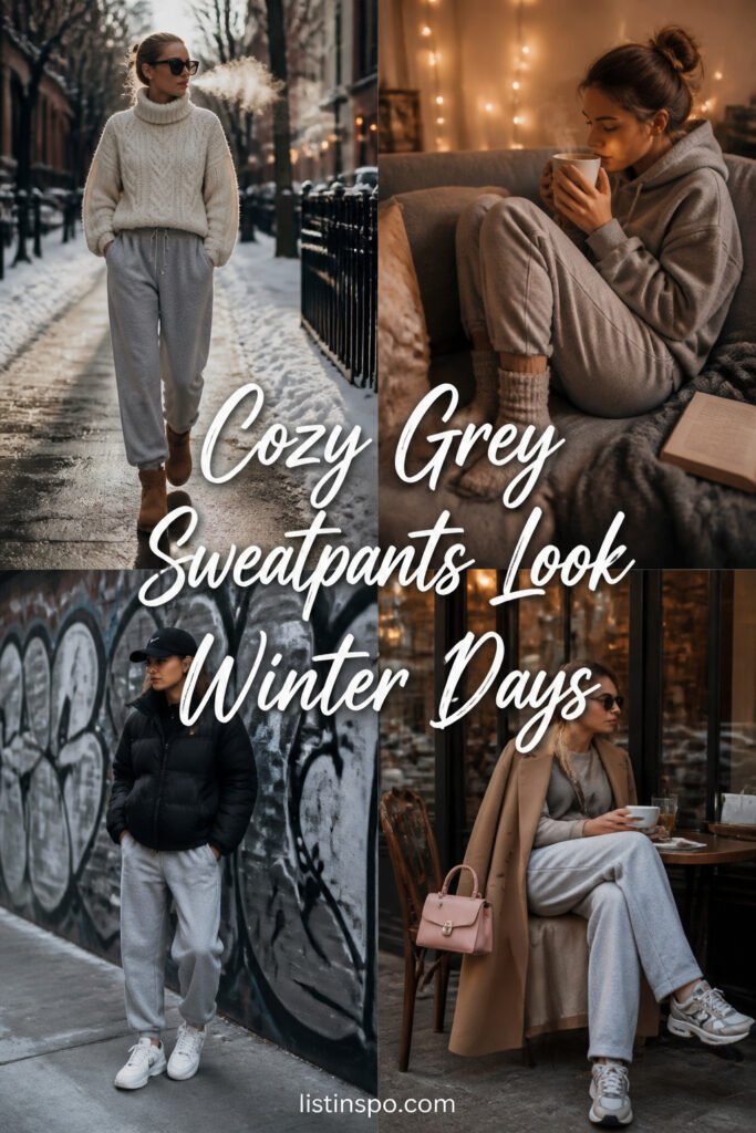 20 Fun Cozy Grey Sweatpants Look Winter for Everyday Wear